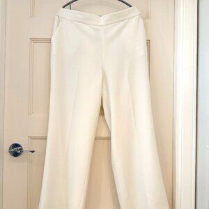 Size L - Kasper Ivory Suit Pants - Pull-On Style.